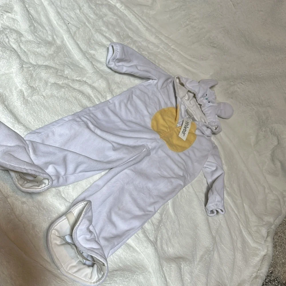 Miniwear Classics Animal Hooded Bunny Jumpsuit Toddler 24M White/Yellow Full Zip